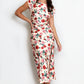 CHAMPAGNE CREAM ROSE PRINT MIDI DRESS