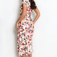 CHAMPAGNE CREAM ROSE PRINT MIDI DRESS