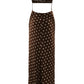 CHOCOLATE BROWN POLKA DOT PRINT CUT OUT BACK MAXI DRESS